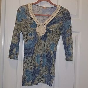 Cha Cha Vente embellished top Sz S EUC.